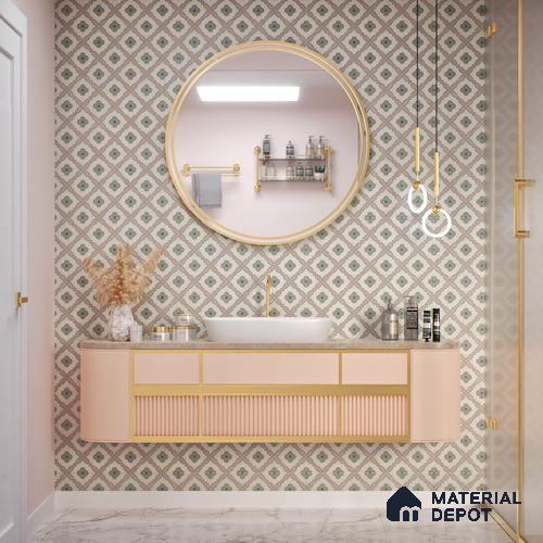 Highlighter Wall Tile TL 05516 B Prestige Regal Mocha Decor 2 ft x 4 ft Vitrified Glue Matte Finish - 9 mm | Suitable for Living Room, Bedroom, Bathroom