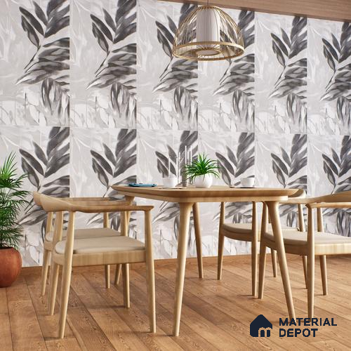 Tropical Wall Tile TL 05517 B Prestige Sovereign Ash Decor 2 ft x 4 ft Vitrified Glue Matte Finish - 9 mm | 6 Random Design | Suitable for Living Room, Bedroom, Bathroom