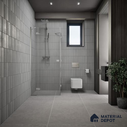 Cement Floor & Wall Tile TL 06818 Gravier Swift Grey 4 ft x 2 ft Vitrified Carving Matte Finish - 9 mm | 6 Random Design | Suitable for Living Room, Bedroom, Bathroom