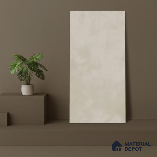Ivory Cement Floor & Wall Tile TL 06712 Gravier Imperial Ivory 2 ft x 4 ft Vitrified Carving Matte Finish - 9 mm | 4 Random Design | Suitable for Living Room, Bedroom, Bathroom