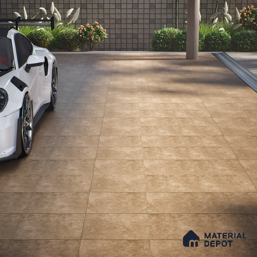 Budget Friendly Cement Look Value for Money Parking Urban Slate Floor Tile 16 x 16 inch | TL 06247 C | Vitrified Matte Finish Tile - 12 mm | Suitable For Parking, Outdoor, Balcony & Terrace | Pattern Alignment May Vary | 2-3 mm Spacer is Mandatory