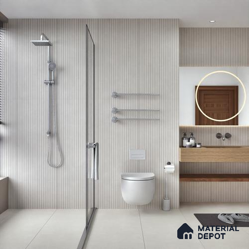 Punch Wall Tile TL 06179 B Lemmy Silver Comb 4 ft x 2 ft Vitrified Lustera Effect Feather Feel Matte Finish - 8.5 mm | Suitable for Living Room, Bedroom, Bathroom