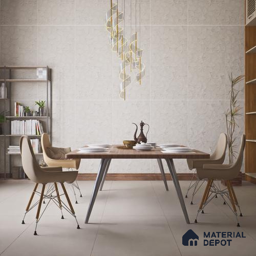 Punch Wall Tile TL 06179 C Trigon Lemmy Silver Triangle 4 ft x 2 ft Vitrified Lustera Effect Feather Feel Matte Finish - 8.5 mm | 3 Random Design | Suitable for Living Room, Bedroom, Bathroom