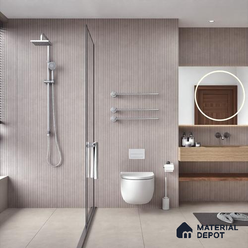 Punch Wall Tile TL 06180 B Lemmy Ash Comb 4 ft x 2 ft Vitrified Lustera Effect Feather Feel Matte Finish - 8.5 mm | Suitable for Living Room, Bedroom, Bathroom