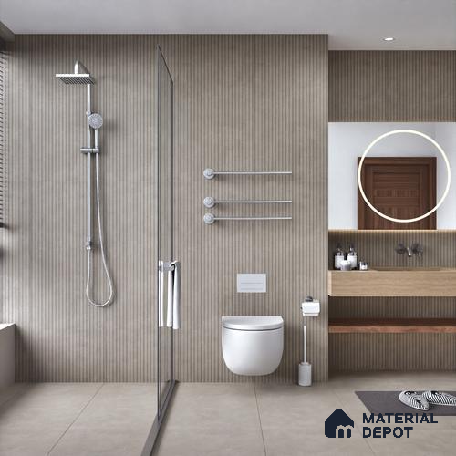 Punch Wall Tile TL 06181 B Lemmy Concrete Comb 4 ft x 2 ft Vitrified Lustera Effect Feather Feel Matte Finish - 8.5 mm | Suitable for Living Room, Bedroom, Bathroom | image 06