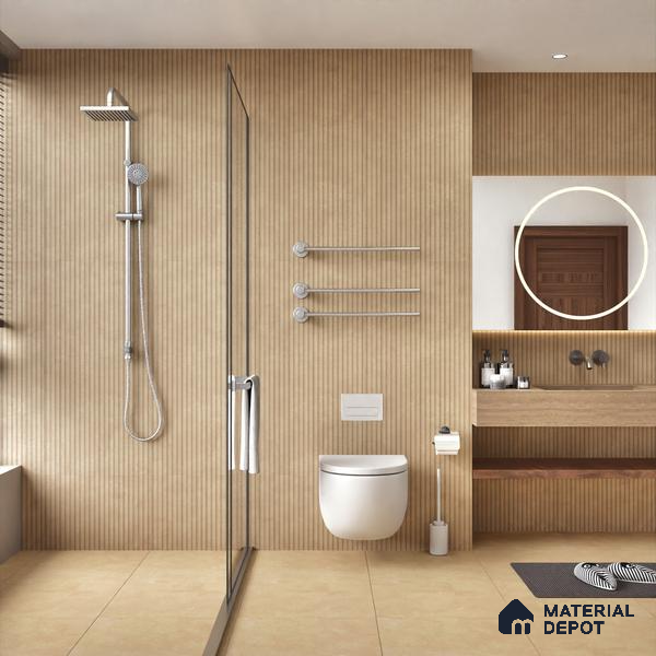 Punch Wall Tile TL 06183 B Lemmy Cord Comb 4 ft x 2 ft Vitrified Lustera Effect Feather Feel Matte Finish - 8.5 mm | Suitable for Living Room, Bedroom, Bathroom