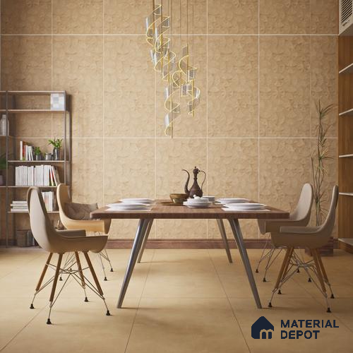 Punch Wall Tile TL 06183 C Trigon Lemmy Cord Triangle 4 ft x 2 ft Vitrified Lustera Effect Feather Feel Matte Finish - 8.5 mm | 3 Random Design | Suitable for Living Room, Bedroom, Bathroom