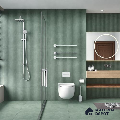 Punch Wall Tile TL 06186 B Lemmy Emerald Comb 4 ft x 2 ft Vitrified Lustera Effect Feather Feel Matte Finish - 8.5 mm | Suitable for Living Room, Bedroom, Bathroom | image 06