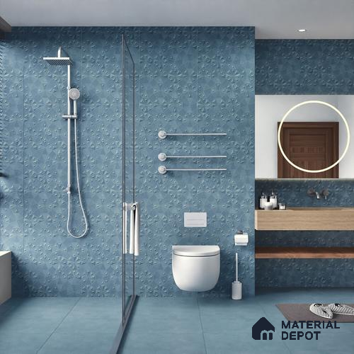Punch Wall Tile TL 06187 C Trigon Lemmy Dusk Triangle 4 ft x 2 ft Vitrified Lustera Effect Feather Feel Matte Finish - 8.5 mm | 3 Random Design | Suitable for Living Room, Bedroom, Bathroom