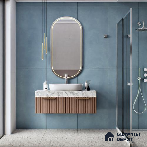Cement Wall & Floor Tile TL 06187 Lemmy Dusk 4 ft x 2 ft Vitrified Lustera Effect Feather Feel Matte Finish - 8.5 mm | 11 Random Design | Suitable for Living Room, Bedroom, Bathroom | Image 06
