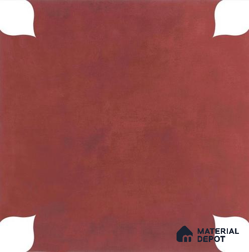 Moroccan Carpet Floor Tile TL 02138 A Crimson Red Centre Part 600 x 600 mm Matte Vitrified Tile - 9 mm | Suitable For Living Room, Kitchen, Bathroom