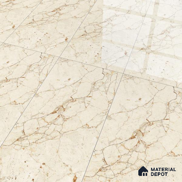 Marble Floor & Wall Tile TL 02213 Cerate Cream 4 ft x 2 ft Glossy Finish Vitrified Tile - 9 mm (Random 3)