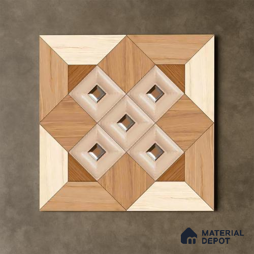 TL 00445 Champagne Brown 2 ft x 2 ft Matte Finish Digital Porcelain Floor & Wall Tile - 9.5 mm | Please Expect a Slight Variation of Pattern