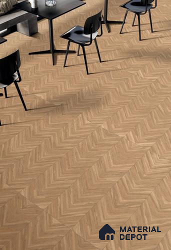 TL 01208 A Chevron Beige 1200x300 mm GVT Carving Matte Finish Abstract Look Tile | 2-3 mm Spacer is Mandatory