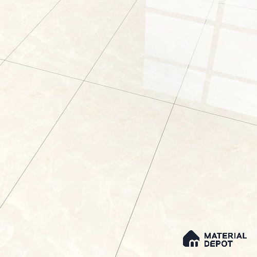 Marble Floor & Wall Tile TL 00677 Cloudy White Glossy Finish 4 ft x 2 ft Vitrified Tile - 9 mm | Suitable For living Room, Bedroom, Bathroom