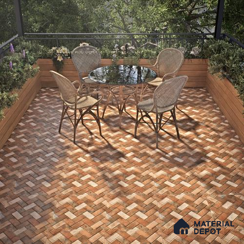 Budget Friendly Stone Look Value for Money Parking  Floor Tile 16 x 16 inch | TL 00661 | Vitrified Matte Finish Tile - 12 mm | Suitable For Parking, Outdoor, Balcony & Terrace | Pattern Alignment May Vary | 2-3 mm Spacer is Mandatory
