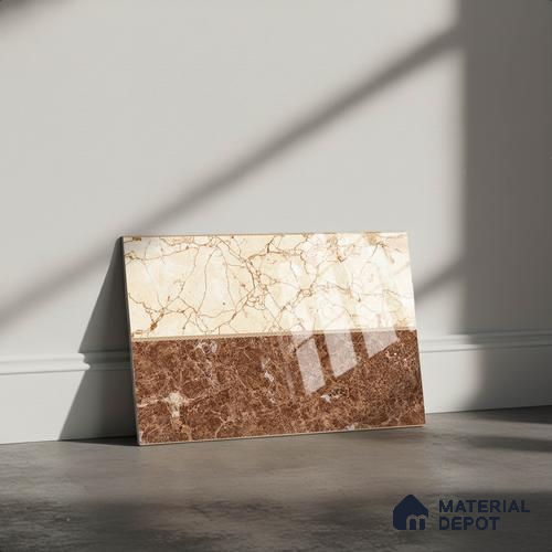 TL 01903 B Beige & Brown Highlighter 1 18 x 12 inch Glossy Finish Ceramic Wall Tile - 6 mm