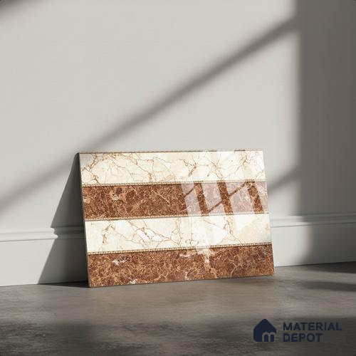 TL 01903 D Brown & Creamy Highlighter 2 18 x 12 inch Glossy Finish Ceramic Wall Tile - 6 mm