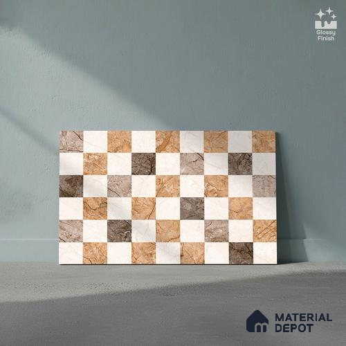 TL 01900 D Brown & Beige Highlighter 2 18 x 12 inch Glossy Finish Ceramic Wall Tile - 6 mm
