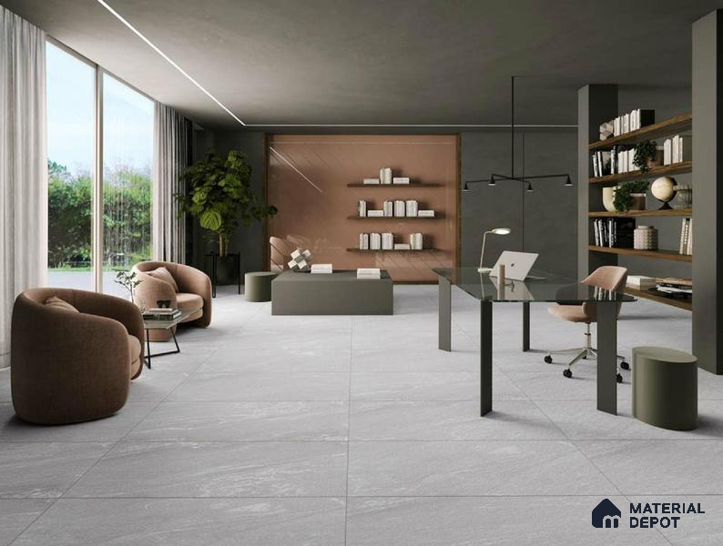 Stone Floor & Wall Tile TL 04449 Corten Grande 4 ft x 2 ft Digital Punch Matte Finish Vitrified Tile - 9 mm | 4 Random Design | Suitable For Living Room, Bedroom, Bathroom