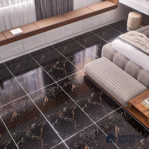 TL 00951 Costa Black 1200x600 mm High Gloss Finish Vitrified Wall & Floor Tile - 9 mm