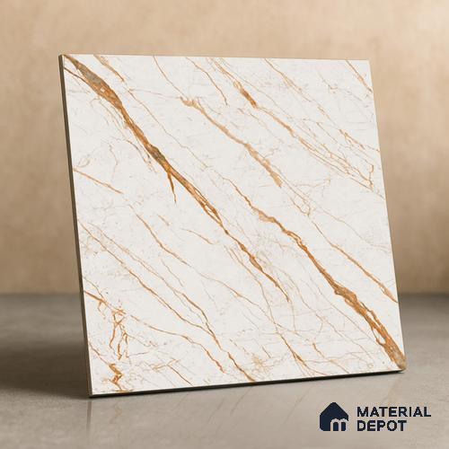 TL 02262 B Alabaster Beige 2 ft x 2 ft Matte Finish Carving Vitrified Floor & Wall Tile - 9.5 mm