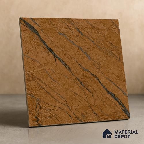 TL 02262 Brown Coyote 2 ft x 2 ft Matte Finish Carving Vitrified Floor & Wall Tile - 9.5 mm