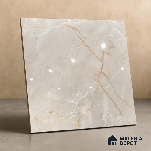 TL 02925 Cream 2 ft x 2 ft Glossy Finish Vitrified Floor & Wall Tile - 9.5 mm