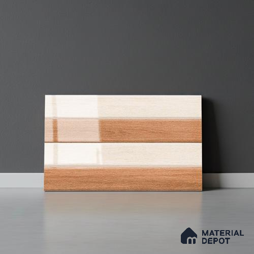 TL 01890 A Cream & Brown Highlighter 1 18 x 12 inch Glossy Finish Ceramic Wall Tile - 6 mm