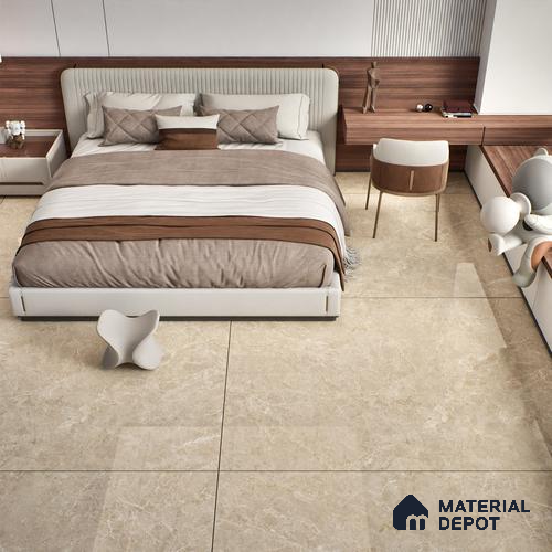 Marble Look Tile TL 09699 6 ft x 4 ft Glossy Finish Vitrified Tile - 9 mm | Adhesive and Spacers Must be Used During Installation