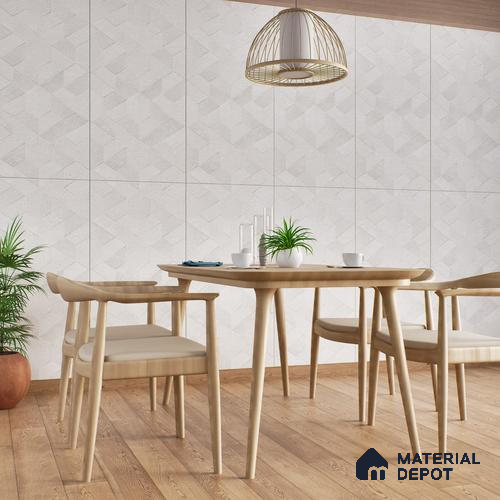 Highlighter Wall Tile TL 06642 B Fontana Bianco Hexa 4 ft x 2 ft Vitrified Matte Finish - 9 mm | (Random 5) | Suitable for Living Room, Bedroom, Bathroom, Kitchen, Office, Elevation & Dining
