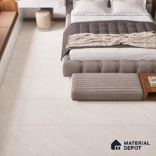 Marble Look Wall & Floor Tile TL 06636 Euri Crema Glit 4 ft x 2 ft Vitrified Matte Finish - 9 mm | (Random 4) | Suitable for Living Room, Bedroom, Bathroom, Kitchen, Office, Elevation & Dining