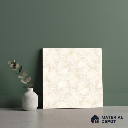 Wall & Floor Tile TL 10029 | CRV-76 | 1 ft x 1 ft  Finish Ceramic Tile - 10 mm | Suitable for Living Room, Bedroom, Bathroom & Kitchen | Please Expect a Slight Variation of Pattern