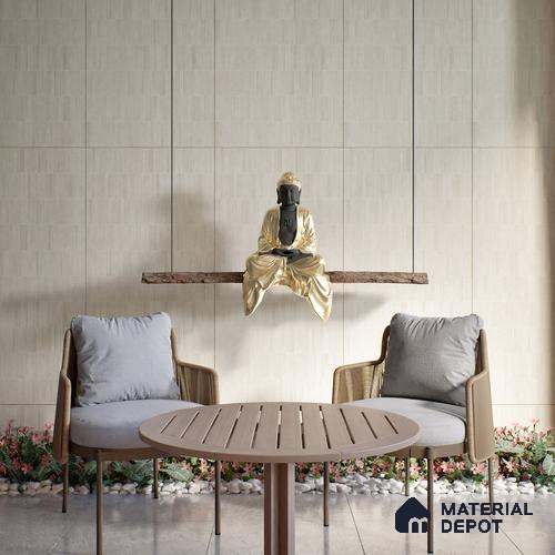 Stacked Stone Wall Tile TL 06615 D Terre Avorio Decor 4 ft x 2 ft Vitrified Matte Finish - 9 mm | | Suitable for Living Room, Bedroom, Bathroom, Kitchen, Dining