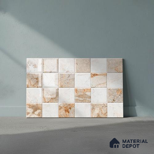 TL 01922 B Vanilla Beige Highlighter 18 x 12 inch Glossy Finish Ceramic Wall Tile - 6 mm