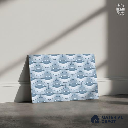 TL 01892 D Sapphire Blue Dark 18 x 12 inch Glossy Finish Ceramic Wall Tile - 6 mm