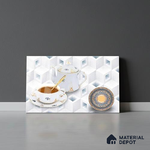 TL 01916 C Arctic White Highlighter 2 18 x 12 inch Glossy Finish Ceramic Wall Tile - 6 mm
