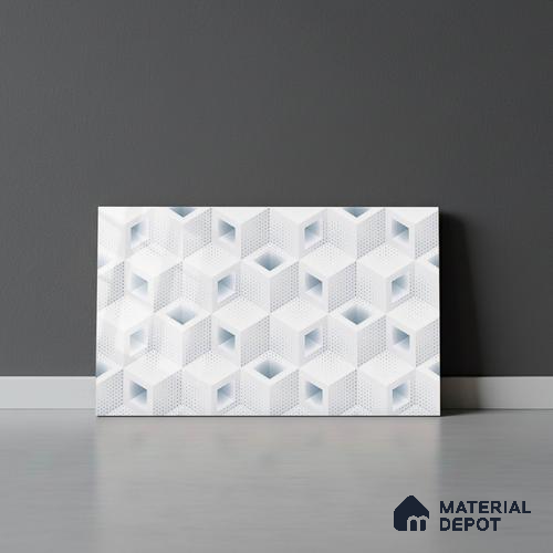 TL 01916 A Crystal White Light 18 x 12 inch Glossy Finish Ceramic Wall Tile - 6 mm