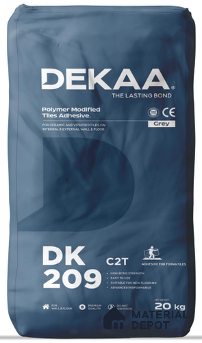 DK 209 Grey For Ceramic and Vitrified Tiles On Internal & External Wall & Floor | 20 Kg