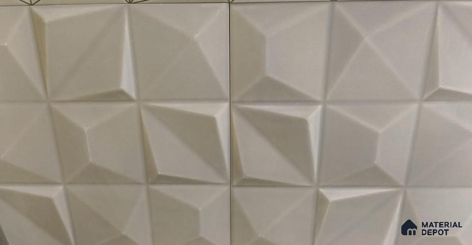 3D Wall Tile TL 01458 B Dusk Grey 300 x 300 mm Ceramic Glazed Matte Finish Tile - 9 mm