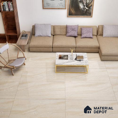 Marble Floor & Wall Tile TL 02204 Dyna Beige 4 ft x 2 ft Glossy Finish Vitrified Tile - 9 mm (Random 5)