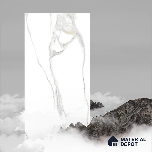 Endless Marble Floor & Wall Tile | TL 01183 Effulgent White | 4 ft x 2 ft Glossy Finish Vitrified Tile - 9 mm | Suitable For Living Room, Bedroom, Dining Area