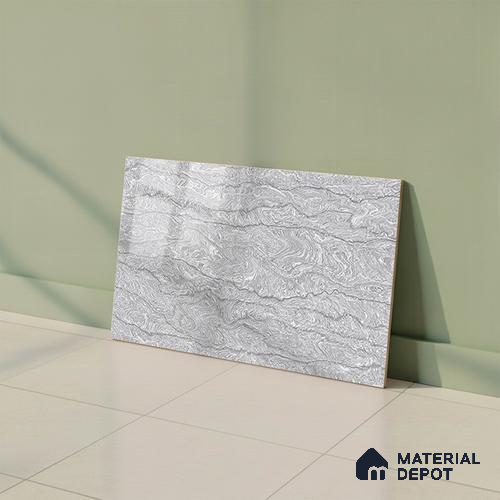 TL 01917 D Silver Dark 18 x 12 inch Glossy Finish Ceramic Wall Tile - 6 mm