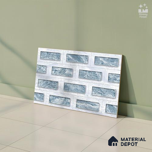 TL 01920 B Bluish Cream Highlighter 18 x 12 inch Glossy Finish Ceramic Wall Tile - 6 mm