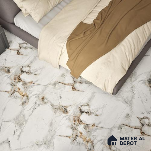 Endless Floor & Wall Tile TL 06258 Ceaseless Glacier White 4 ft x 2 ft Vitrified Matte Finish - 9 mm (Random Design 4) | Suitable for Living Room, Bedroom, Bathroom & Kitchen