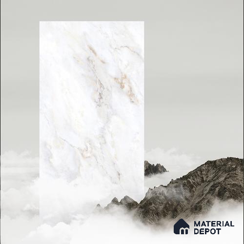 Endless Floor & Wall Tile TL 06280  Swista Snow 4 ft x 2 ft Vitrified Glossy Finish - 9 mm (Random Design 4) | Suitable for Living Room, Bedroom, Bathroom & Kitchen