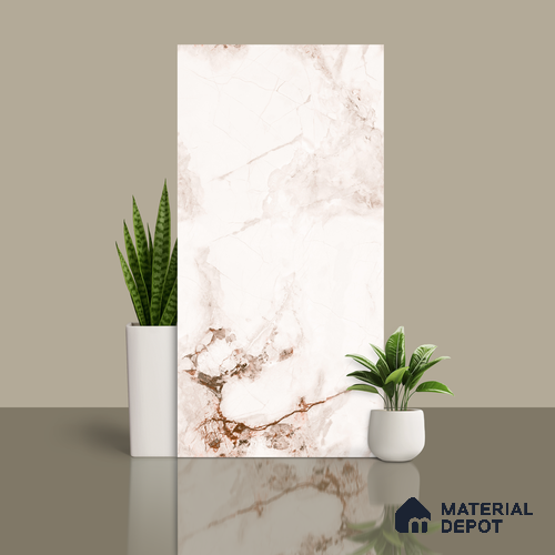Endless Wall & Floor Tile TL 06194 Lumina Arctic Radiance 4 ft x 2 ft Vitrified Glossy Finish - 9 mm (Random Design 4) | Suitable for Living Room, Bedroom, Bathroom & Kitchen
