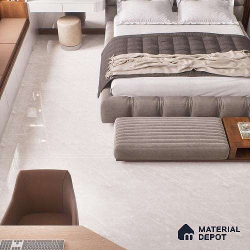 Budget Friendly Endless Wall & Floor Tile Value for Money TL 05949 Terravia Cruvian Bianco 4 ft x 2 ft - Vitrified Endless Glossy Finish - 8.5 mm | 4 Random Designs | Suitable for Living Room, Bedroom & Bathroom