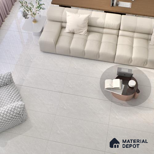 Budget Friendly Endless Wall & Floor Tile Value for Money TL 05949 Terravia Cruvian Bianco 4 ft x 2 ft - Vitrified Endless Glossy Finish - 8.5 mm | 4 Random Designs | Suitable for Living Room, Bedroom & Bathroom
