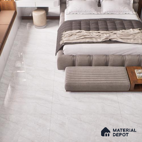 Budget Friendly Endless Wall & Floor Tile Value for Money TL 05953 Terravia Nextris Bianco 4 ft x 2 ft - Vitrified Endless Glossy Finish - 8.5 mm | 4 Random Designs | Suitable for Living Room, Bedroom & Bathroom
